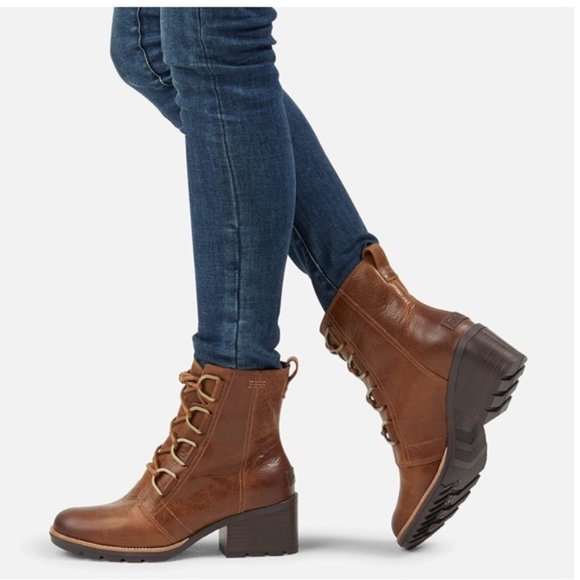 Sorel Shoes - Sorel Cate Lace Boot - Size 6.5, Brown Leather
